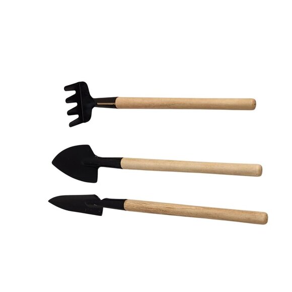 Mini Garden Bonsai Succulent Terrarium House Plant Hand Tool 3 pc Set With Wood - Picture 7 of 7